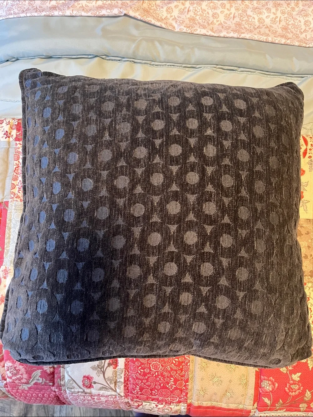 Textured Charcoal Dot Throw Pillow - Home Accents